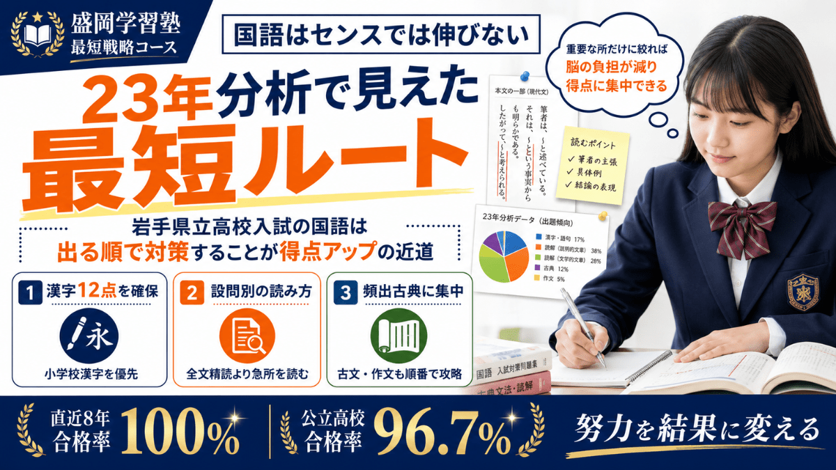 岩手県の高校入試・国語｜23年分析でわかる読解と最短勉強法【盛岡学習塾】