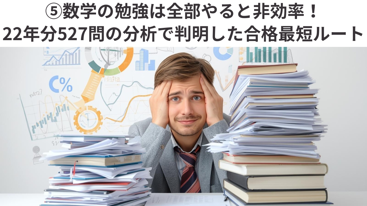 数学の勉強は全部やると非効率！22年分527問の分析で判明した合格最短ルート