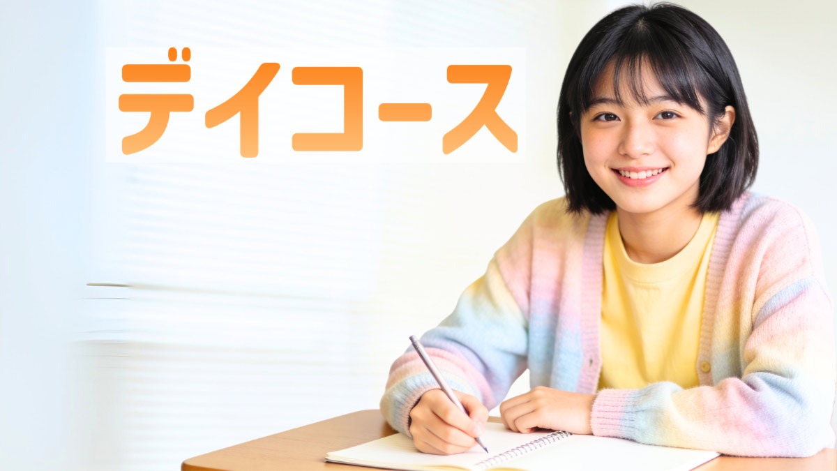 盛岡学習塾 デイコース解説。瞑想・心のノート・環境音楽を取り入れた「心が整う」学習環境と、教科書準拠の遡り学習を紹介するアイキャッチ画像。